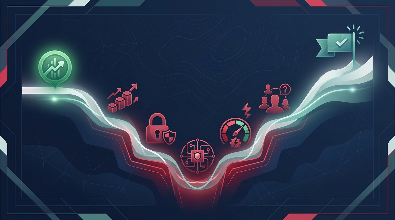 A journey from a working AI demo, down into a valley of production obstacles, up to a system that delivers — Shanti Infosoft