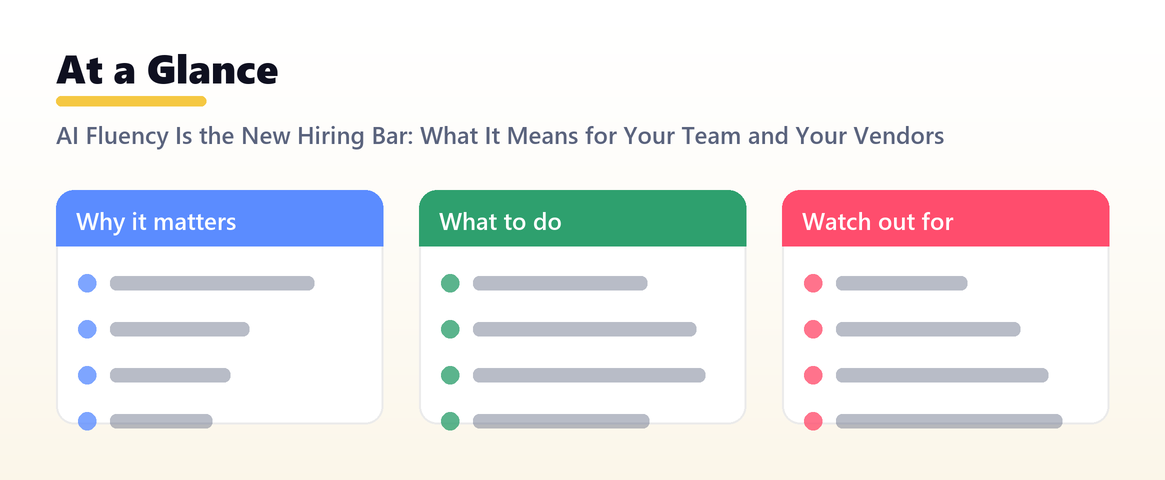 AI Fluency Is the New Hiring Bar: What It Means for Your Team and Your Vendors — at a glance, Shanti Infosoft