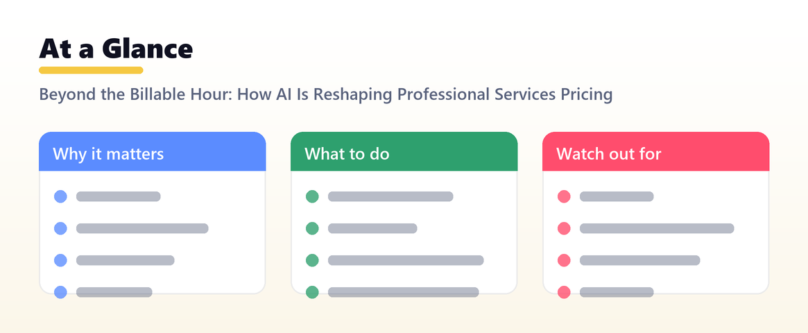 Beyond the Billable Hour: How AI Is Reshaping Professional Services Pricing — at a glance, Shanti Infosoft