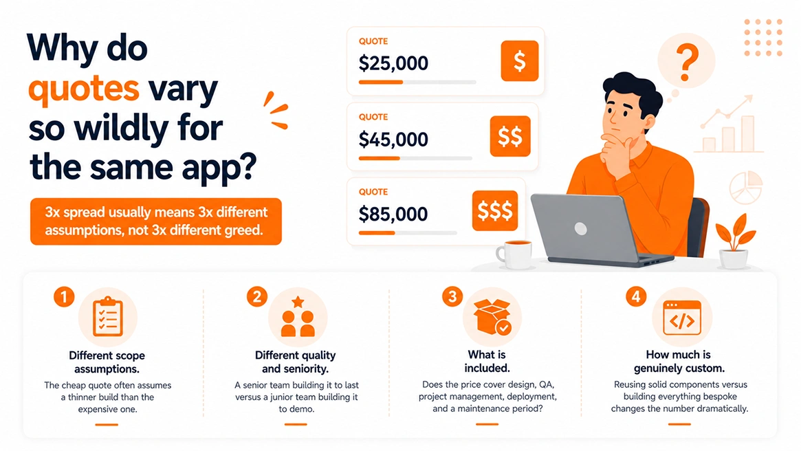 Why do quotes vary so wildly for the same app?